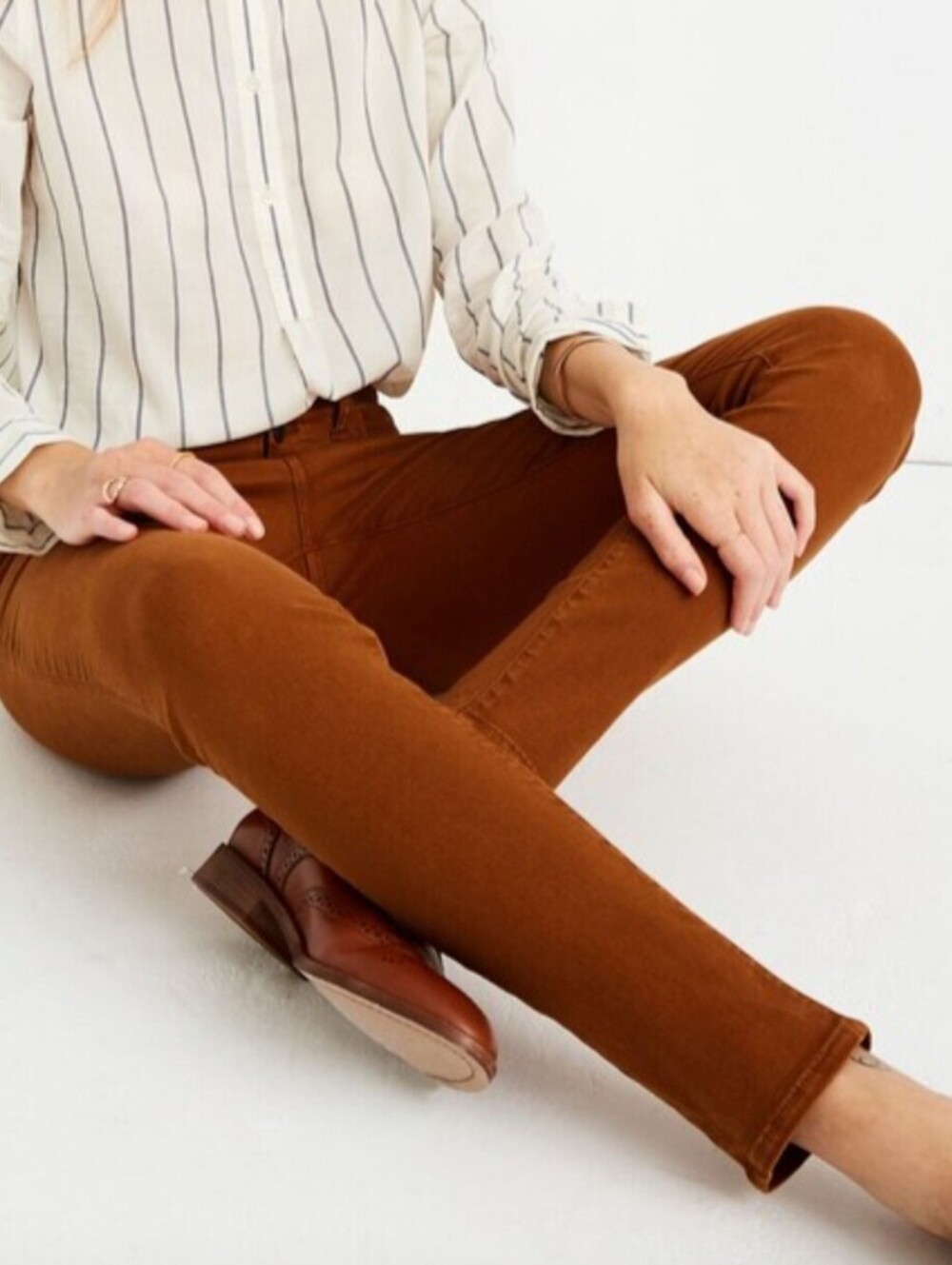 Madewell Burnt Sienna 9" Mid-Rise Skinny Garment-Dyed Pants - Size - 31